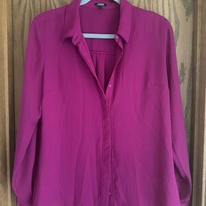 Express Women's Fuchsia Portofino Button Down Shirt